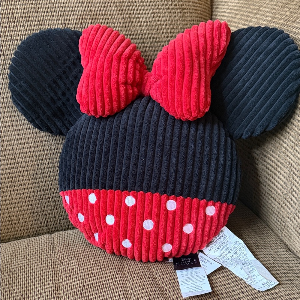 Disney Minnie Mouse Black and Red Plush pillow